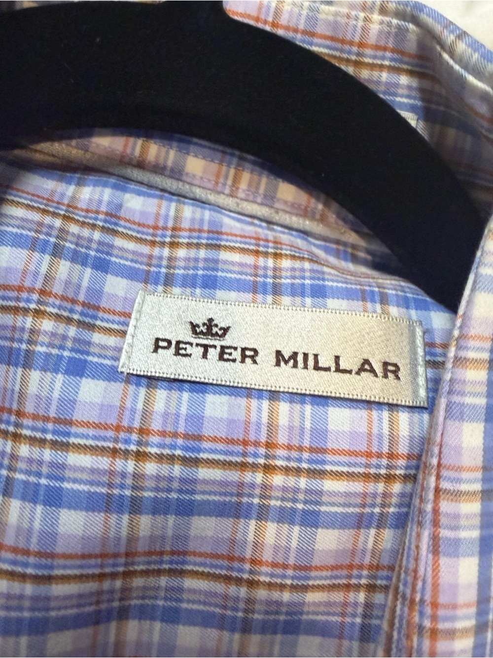 Peter Millar Men's Plaid Button-Down Shirt - Blue and Purple - Picture 2 of 4